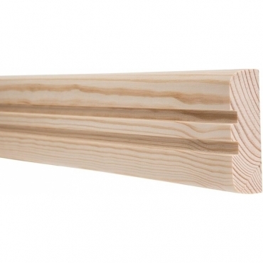 Pine Bullnose Double Edge Dado Rail 3 Metre