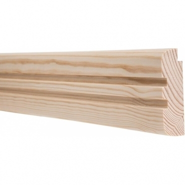 Pine Bullnose Double Edge Picture Rail 3 Metre