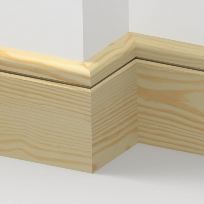 Pine  Bullnose Single Groove Skirting 3.5 metre