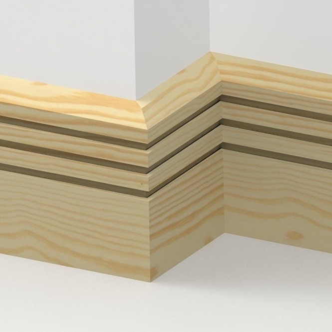 Pine  Chamfered Triple Edge Skirting 3.5 metre
