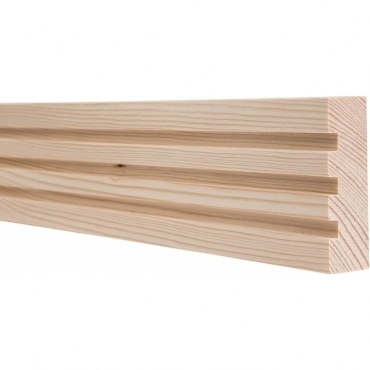 Pine Square Triple Edge Dado Rail 3 Metre