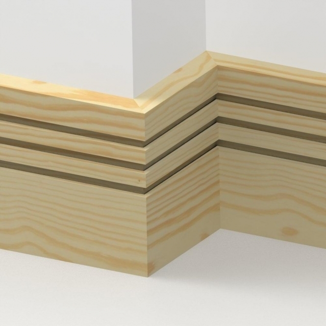 Pine  Square Triple Edge Skirting 3.5 metre