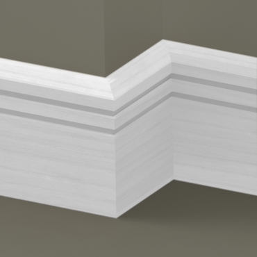 Solid Ash Chamfered Double Edge Skirting 3 metre