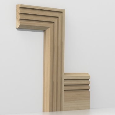 Solid Ash Chamfered Triple Edge Architrave Lengths