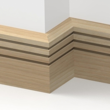 Solid Ash Chamfered Triple Edge Skirting 3 metre