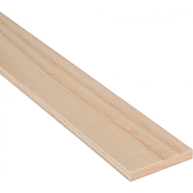 Solid Ash  Flat Square Edge Beading Strip 80mm x 7mm
