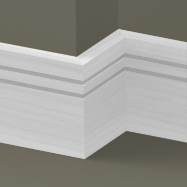 Solid Ash Square Double Edge Skirting 3 metre
