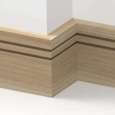 Solid Ash Square Double Edge Skirting 3 metre