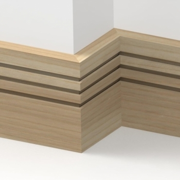 Solid Ash Square Triple Edge Skirting 3 metre