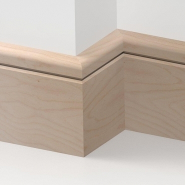 Solid Beech Bullnose Single Groove Skirting 3 metre