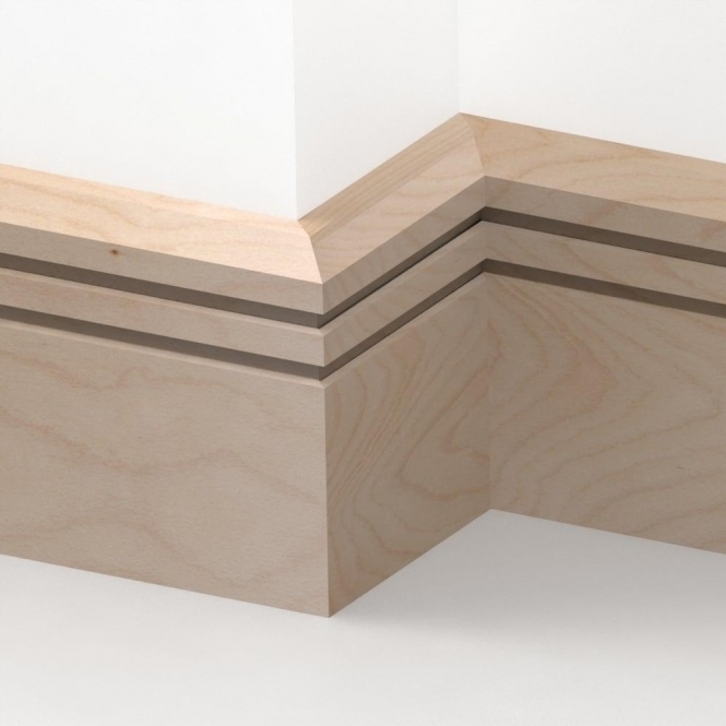 Solid Beech  Chamfered Double Edge Skirting 3 metre