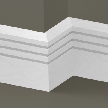 Solid Beech Chamfered Triple Edge Skirting 3 metre
