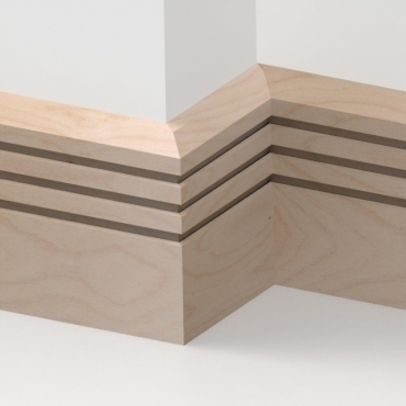 Solid Beech Chamfered Triple Edge Skirting 3 metre