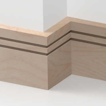Solid Beech Square Double Edge Skirting 3 metre