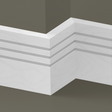 Solid Beech Square Triple Edge Skirting 3 metre