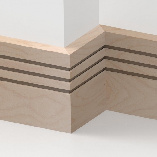 Solid Beech  Square Triple Edge Skirting 3 metre