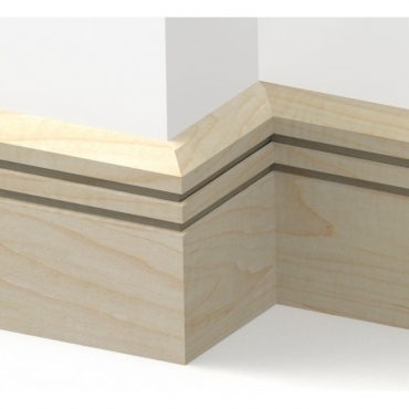 Solid Maple Chamfered Double Edge Skirting 3 metre