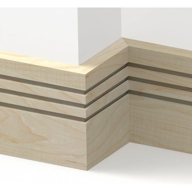 Solid Maple  Square Triple Edge Skirting 3 metre