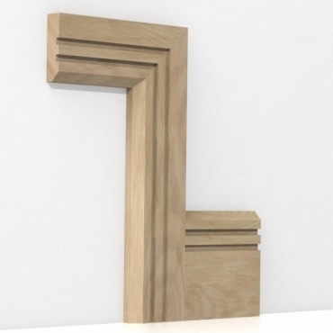 Solid Oak Chamfered Double Edge Door Architrave Sets