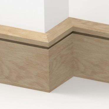 Solid Oak Chamfered Single Edge Skirting Board 3 metre