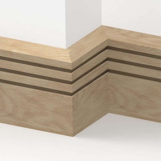 Solid Oak  Chamfered Triple Edge Skirting Board 3 metre