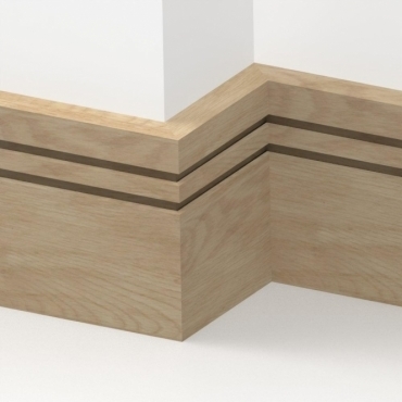 Solid Oak Square Double Edge Skirting Board 3 metre