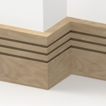 Solid Oak Square Triple Edge Skirting Board 3 metre