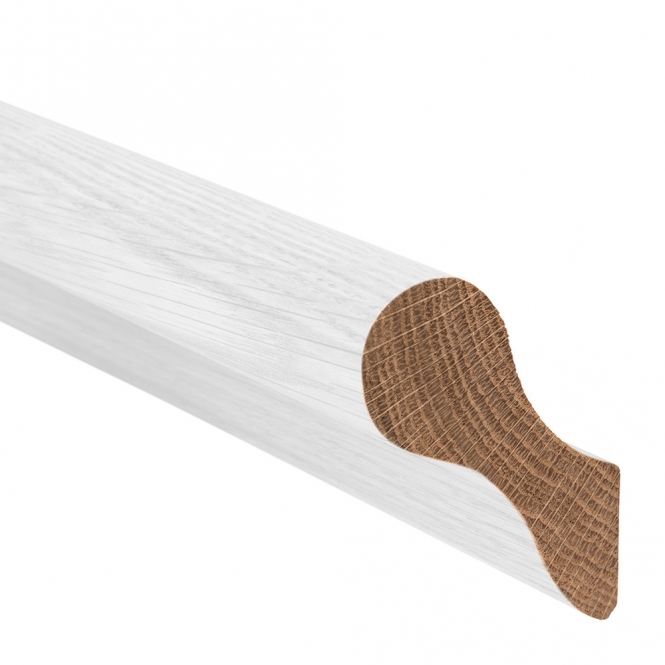 Solid Oak  White Primed Pig's Ear Handrail 3.6 Metre Clearance