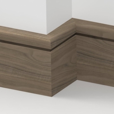 Solid Walnut Bullnose Single Edge Skirting 3 metre