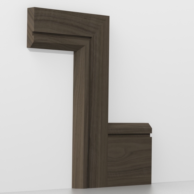 Solid Walnut  Chamfered Single Edge Architrave Lengths