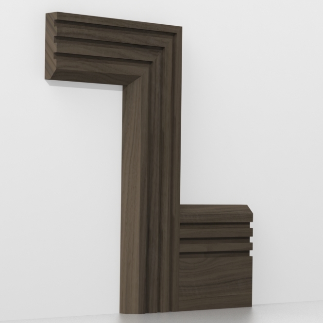 Solid Walnut  Chamfered Triple Edge Architrave Lengths
