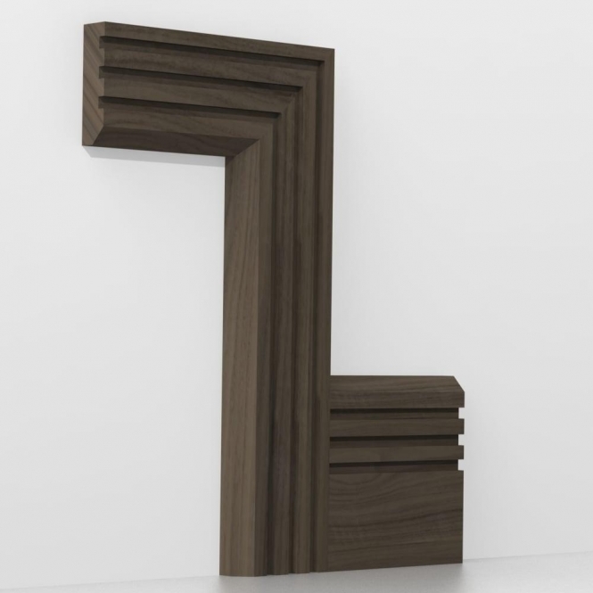 Solid Walnut  Chamfered Triple Edge Architrave Sets