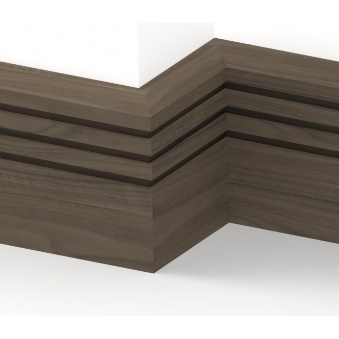 Solid Walnut  Chamfered Triple Edge Skirting 3 metre