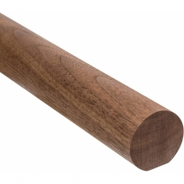 Solid Walnut Round Mopstick Handrail 1.0 Metre