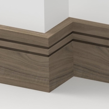 Solid Walnut Square Double Edge Skirting 3 metre