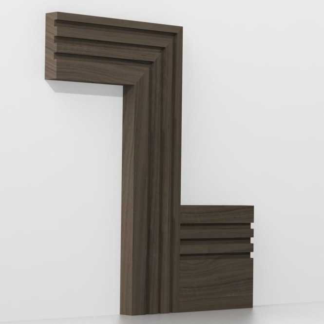 Solid Walnut  Square Triple Edge Architrave Sets
