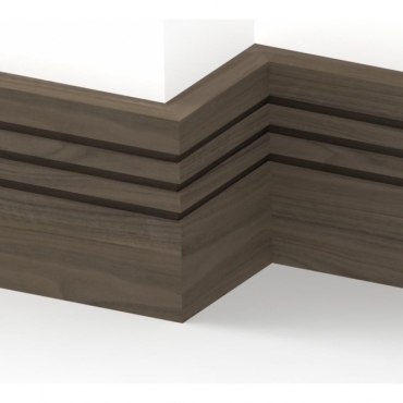 Solid Walnut Square Triple Edge Skirting 3 metre